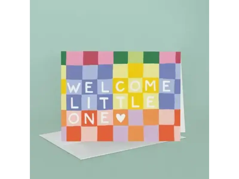 Idlewild Rainbow Checks Baby Greeting Card