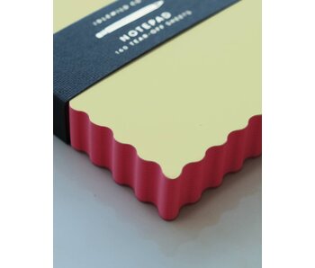 Mini Wave Shaped Notepad | Citron + Hot Coral Edge
