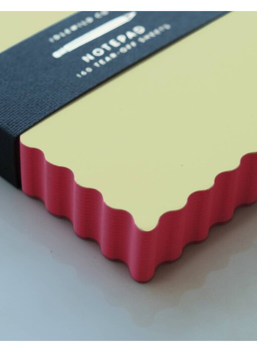 Mini Wave Shaped Notepad | Citron + Hot Coral Edge