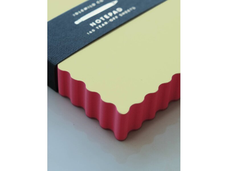 Idlewild Mini Wave Shaped Notepad | Citron + Hot Coral Edge