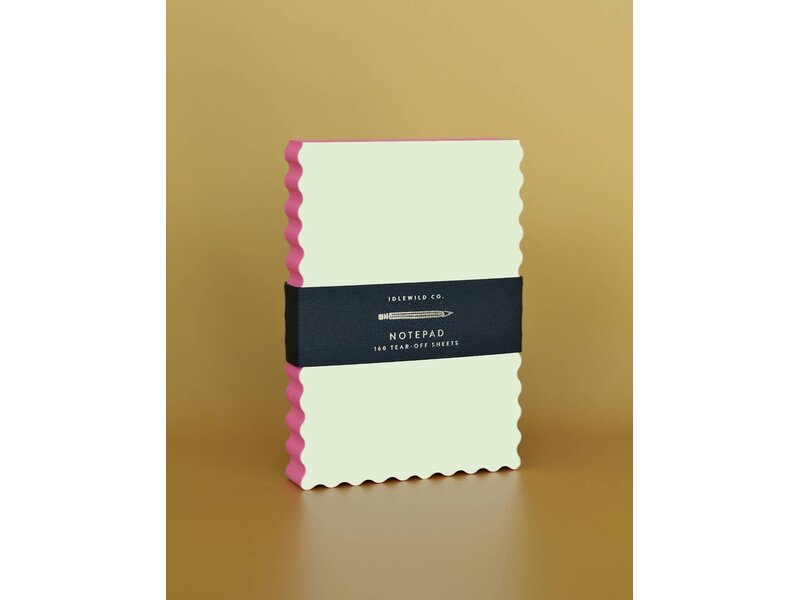 Idlewild Mini Wave Shaped Notepad | Citron + Hot Coral Edge