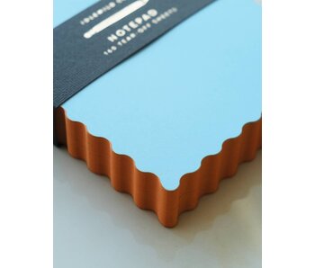 Mini Wave Shaped Notepad | Sky + Tangerine Edge