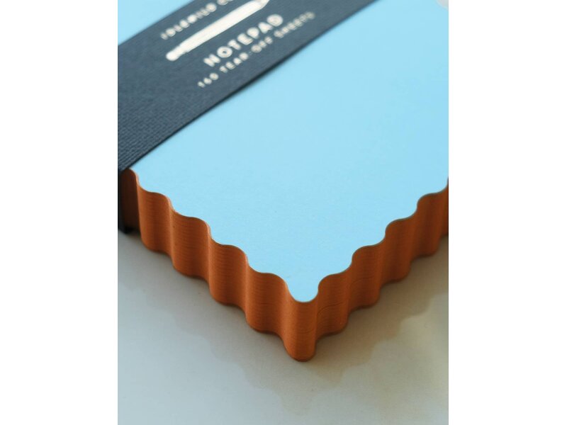 Idlewild Mini Wave Shaped Notepad | Sky + Tangerine Edge