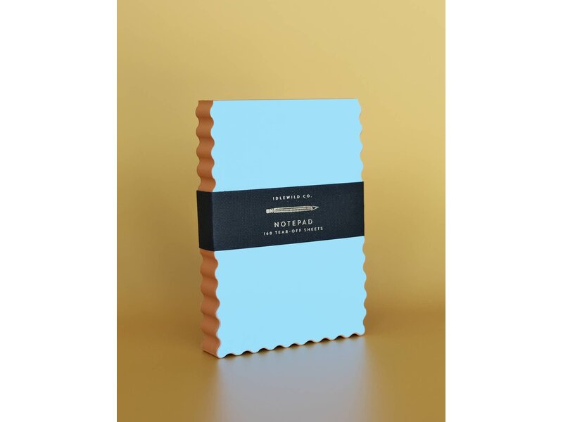 Idlewild Mini Wave Shaped Notepad | Sky + Tangerine Edge