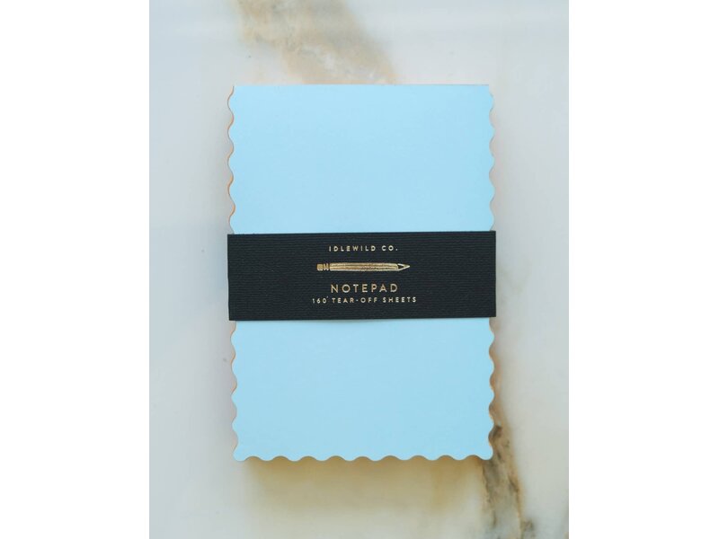 Idlewild Mini Wave Shaped Notepad | Sky + Tangerine Edge