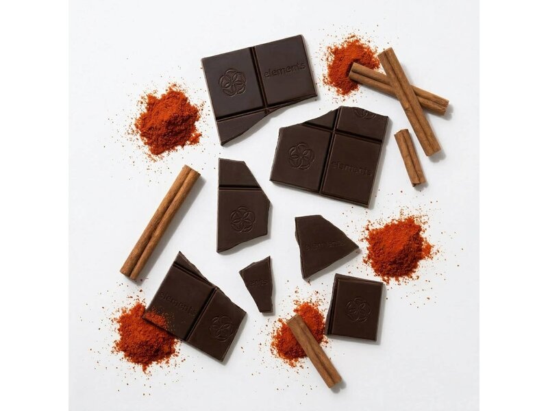 Elements Truffles Spicy Cayenne Cinnamon Dark Chocolate | Vegan Organic