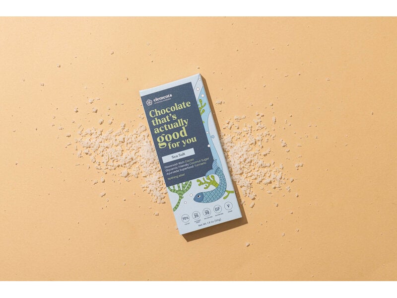 Elements Truffles Sea Salt Dark Chocolate Bar | Vegan Organic