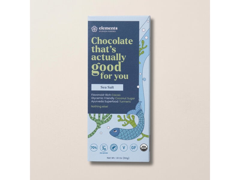 Elements Truffles Sea Salt Dark Chocolate Bar | Vegan Organic