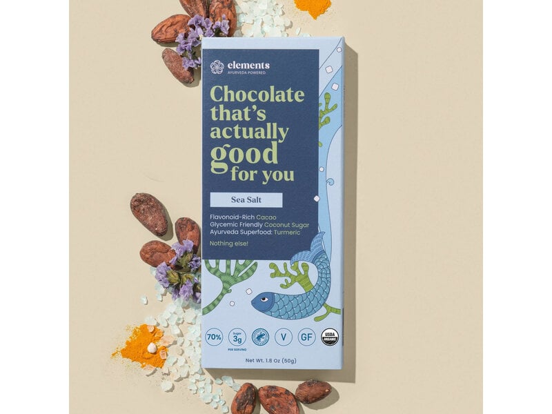 Elements Truffles Sea Salt Dark Chocolate Bar | Vegan Organic