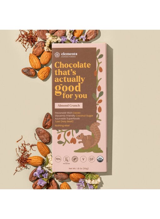 Almond Crunch Dark Chocolate Bar | Vegan Organic