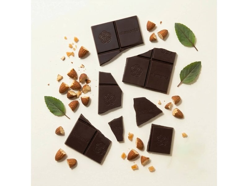 Elements Truffles Almond Crunch Dark Chocolate Bar | Vegan Organic