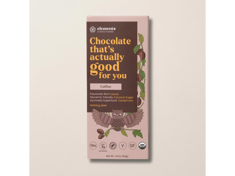Elements Truffles Coffee Dark Chocolate Bar | Vegan Organic