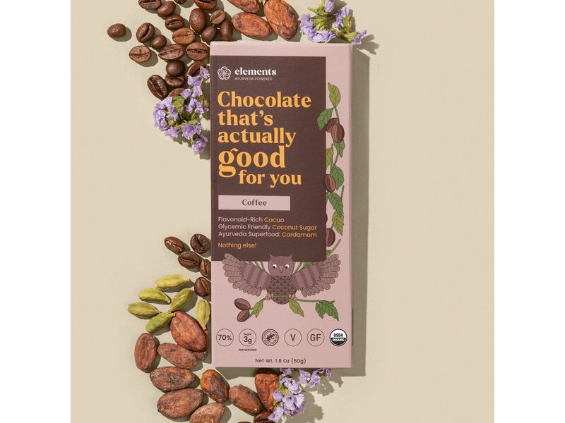 Elements Truffles Coffee Dark Chocolate Bar | Vegan Organic