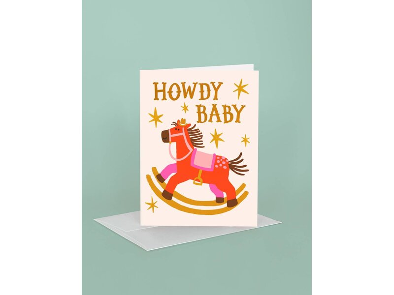 Idlewild Howdy Baby Rocking Horse Baby Greeting Card