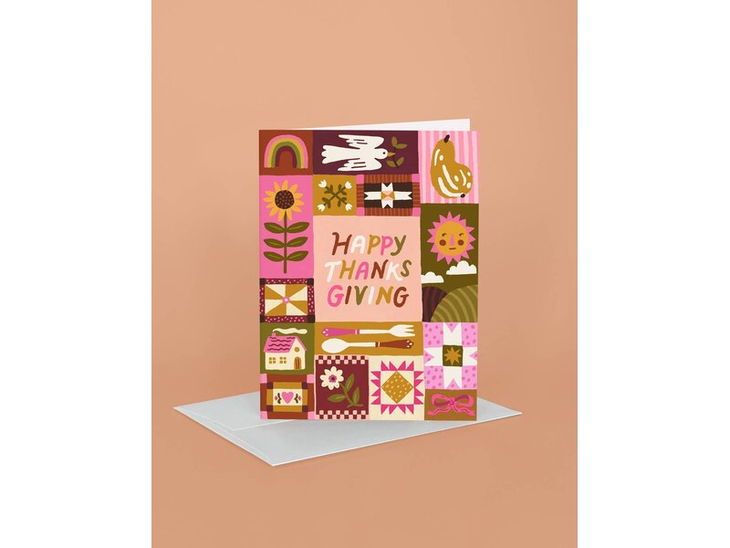 Idlewild Thanksgiving Quilt Motif Thanksgiving Greeting Card