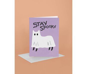 Ghost Cat Halloween Greeting Card