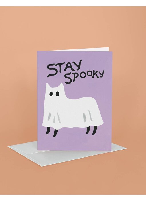 Ghost Cat Halloween Greeting Card