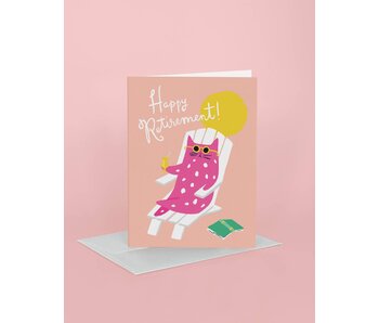 Relaxing Kitty Retirement Greeting Card