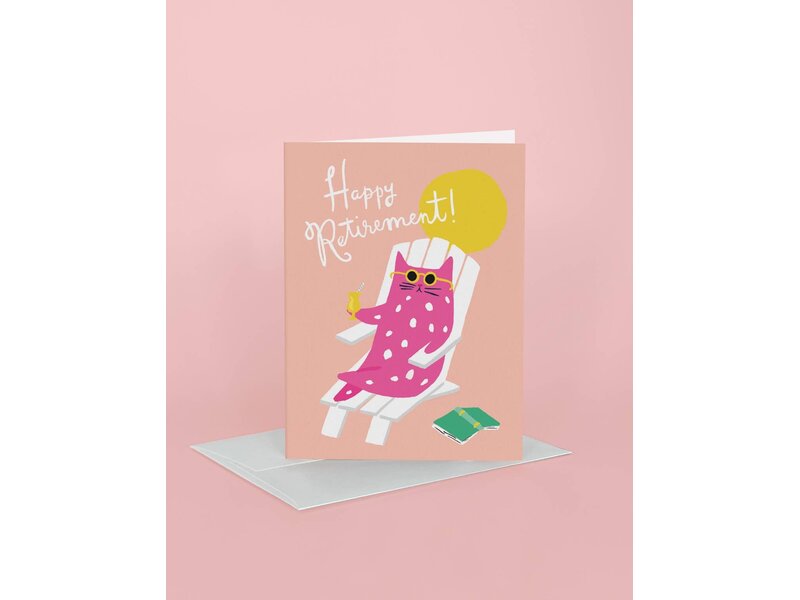 Idlewild Relaxing Kitty Retirement Greeting Card