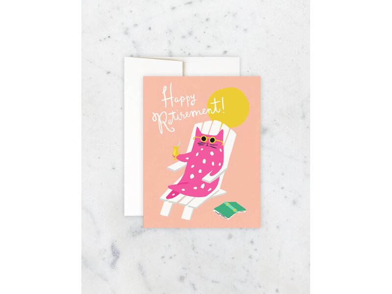 Idlewild Relaxing Kitty Retirement Greeting Card