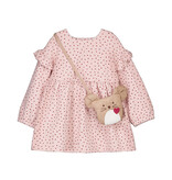 Mayoral Pink polkadot dress with bag
