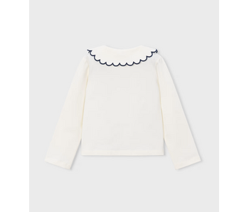 Long-sleeved Scallop neck polo