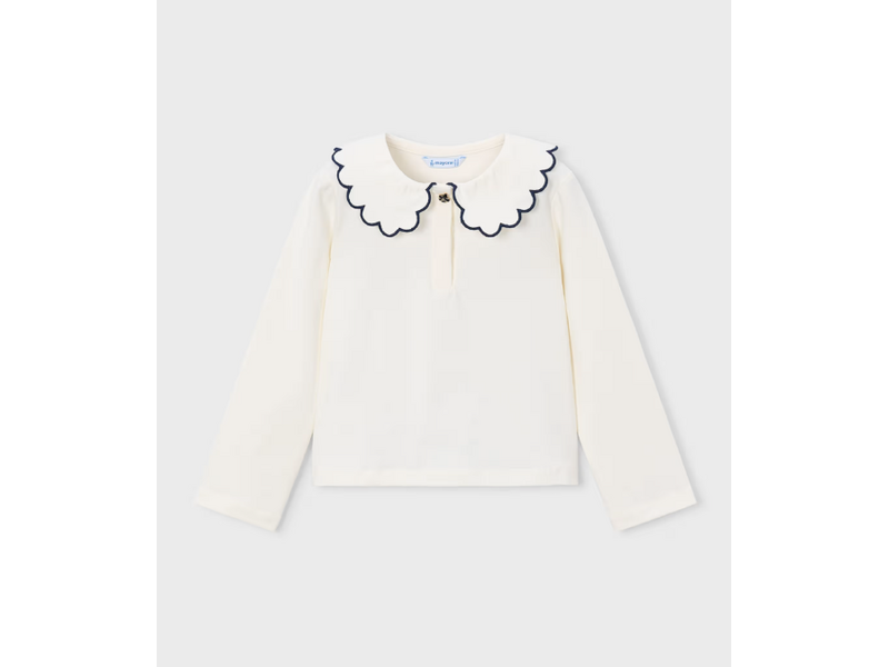 Mayoral Long-sleeved Scallop neck polo
