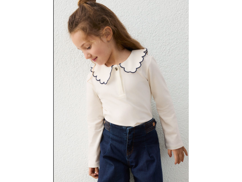 Mayoral Long-sleeved Scallop neck polo