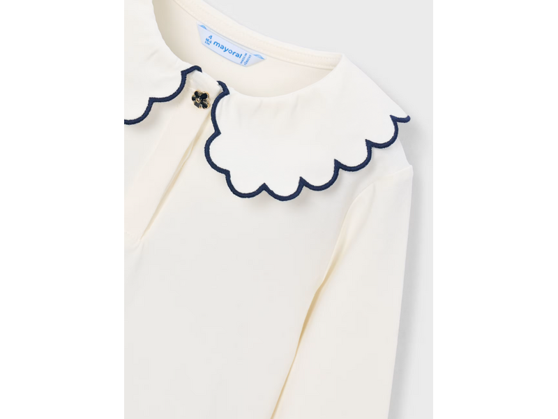 Mayoral Long-sleeved Scallop neck polo