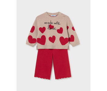 Made with love 2pc set - red