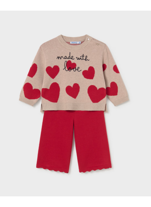 Made with love 2pc set - red