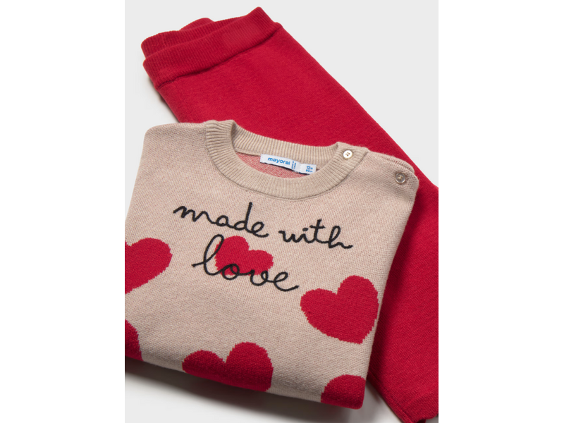 Mayoral Made with love 2pc set - red
