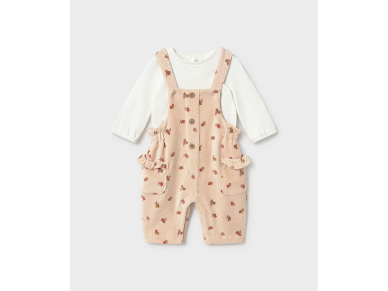 Mayoral Floral overall and t-shirt set