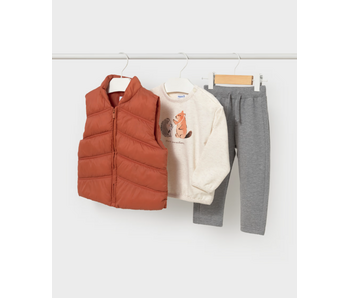 Pullover vest pant set - Brick Red