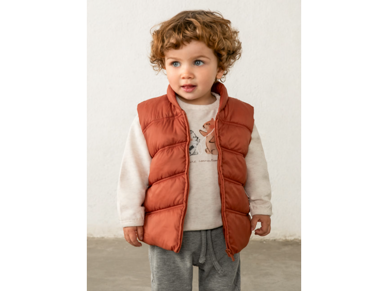 Mayoral Pullover vest pant set - Brick Red