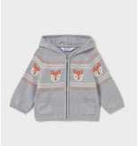 Mayoral Knit Fox Zip-Up Sweatshirt