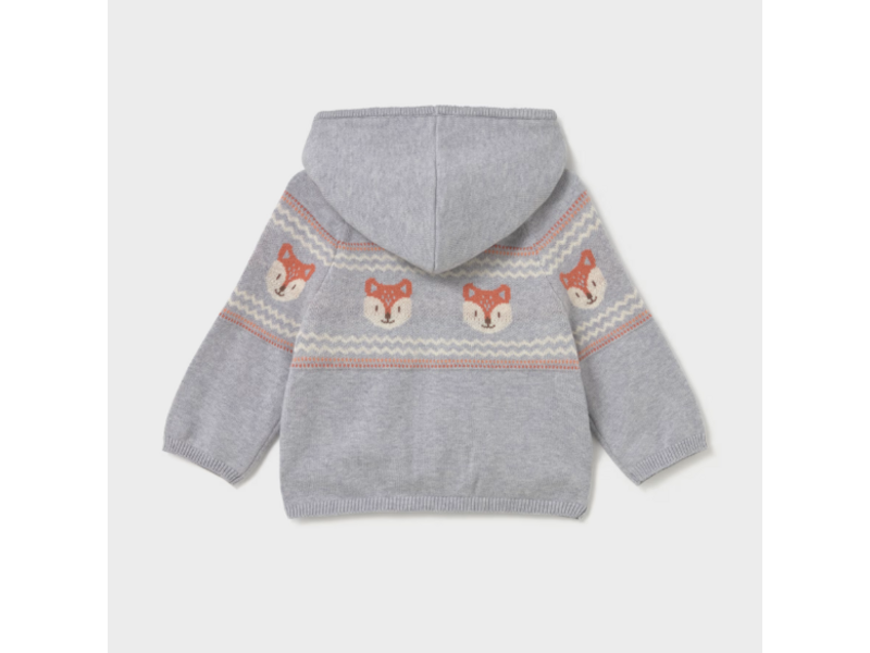 Mayoral Knit Fox Zip-Up Sweatshirt