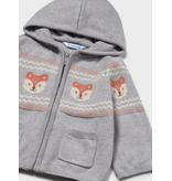 Mayoral Knit Fox Zip-Up Sweatshirt