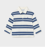 Mayoral Long Sleeve Striped Polo - Blue