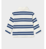 Mayoral Long Sleeve Striped Polo - Blue