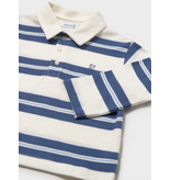Mayoral Long Sleeve Striped Polo - Blue