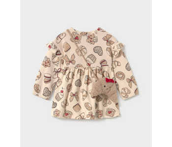 Pastry Printed Dress With Bag