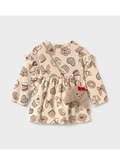Pastry Printed Dress With Bag