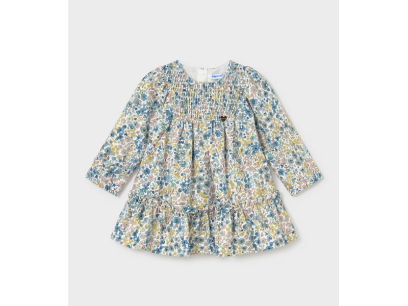Mayoral Printed Velvet Dress - Anise