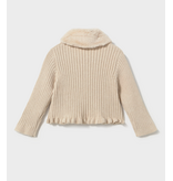 Mayoral Cardigan with Faux Fur Collar - Milk Heather