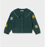 Mayoral Floral Knit Cardigan - Water Lily