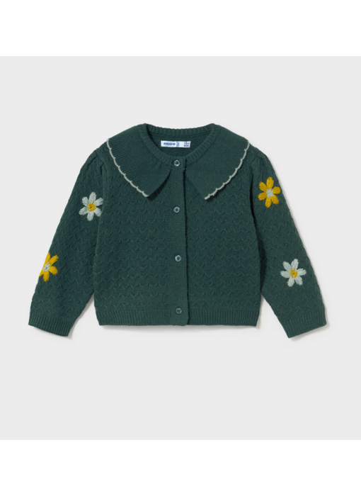 Floral Knit Cardigan - Water Lily