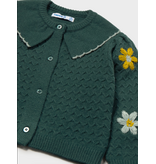 Mayoral Floral Knit Cardigan - Water Lily