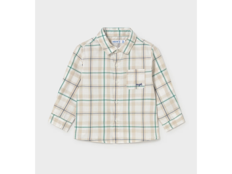 Mayoral Plaid L/s Buttondown - Acacia