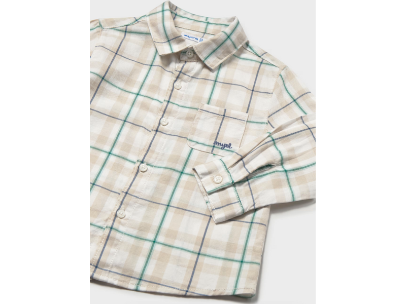 Mayoral Plaid L/s Buttondown - Acacia